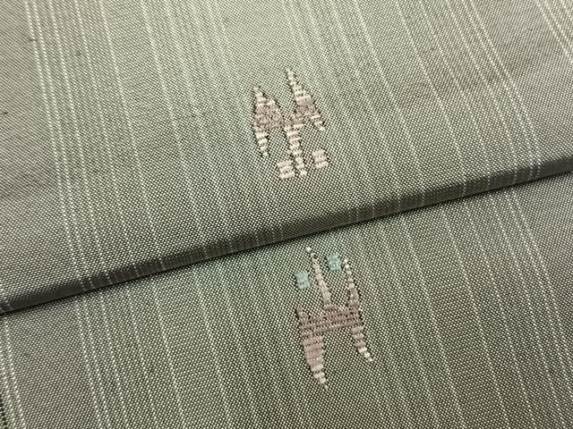 平和屋着物●上質な紬　総刺繍　幾何学文様　正絹　逸品　AABM8677fy