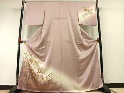 平和屋着物●金彩友禅　卓越技能者・名工・和田光正　訪問着　御所車枝梅松花文　暈し染め　金彩　正絹　逸品　AABM8685fy