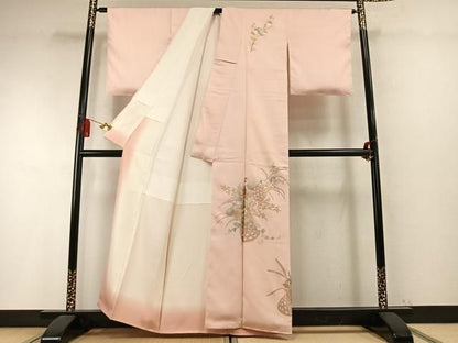 平和屋着物●金彩友禅　卓越技能者・名工・和田光正　訪問着　草花文　金銀彩　正絹　逸品　AABM8686fy