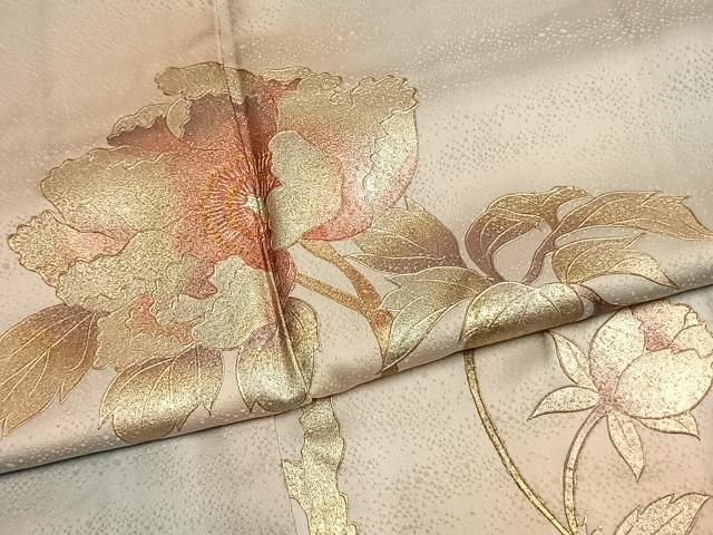 平和屋着物●金彩友禅　卓越技能者・名工・和田光正　訪問着　枝花文　暈し染め　金銀彩　正絹　逸品　AABM8687fy