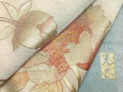 平和屋着物●金彩友禅　卓越技能者・名工・和田光正　訪問着　枝花文　暈し染め　金銀彩　正絹　逸品　AABM8687fy