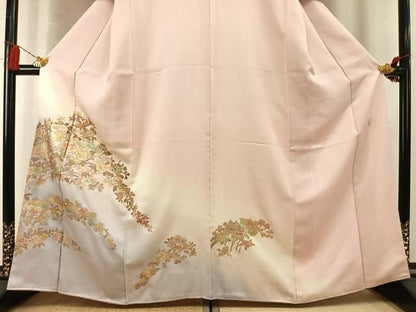 平和屋着物●金彩友禅　卓越技能者・名工・和田光正　訪問着　草花文　暈し染め　金銀彩　正絹　逸品　未使用　AABM8688fy