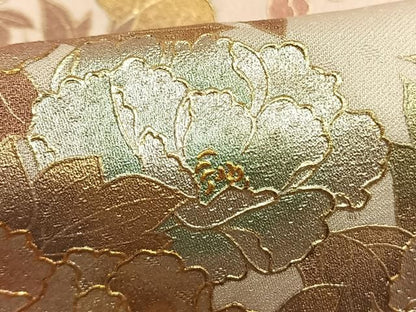 平和屋着物●金彩友禅　卓越技能者・名工・和田光正　訪問着　草花文　暈し染め　金銀彩　正絹　逸品　未使用　AABM8688fy