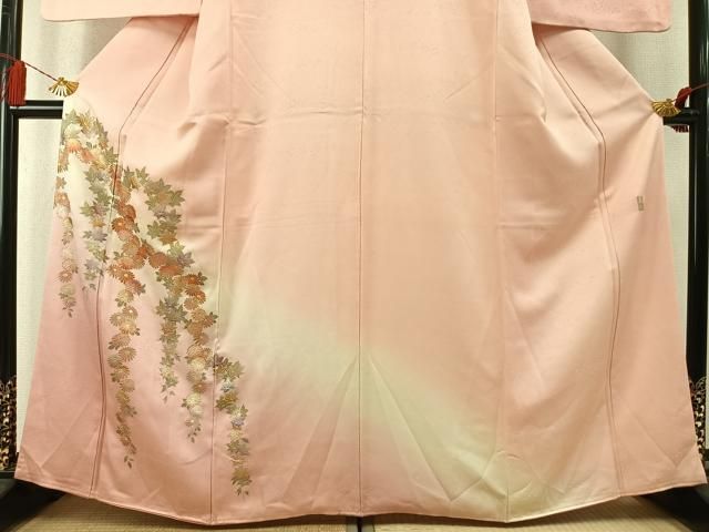 平和屋着物●金彩友禅　卓越技能者・名工・和田光正　訪問着　草花文　暈し染め　金銀彩　正絹　逸品　AABM8692fy