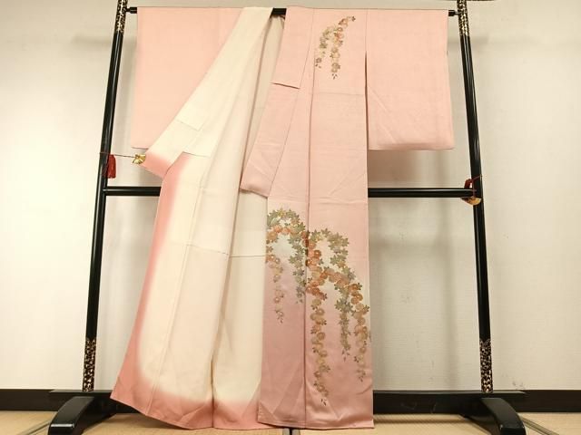 平和屋着物●金彩友禅　卓越技能者・名工・和田光正　訪問着　草花文　暈し染め　金銀彩　正絹　逸品　AABM8692fy