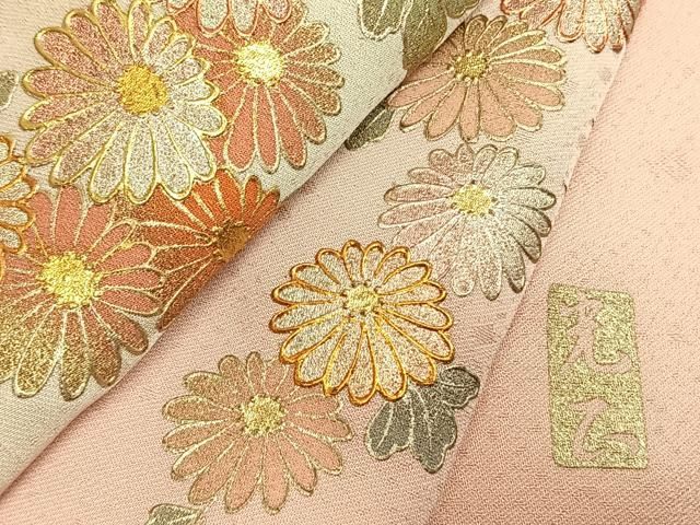 平和屋着物●金彩友禅　卓越技能者・名工・和田光正　訪問着　草花文　暈し染め　金銀彩　正絹　逸品　AABM8692fy