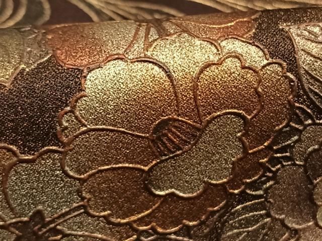 平和屋着物●金彩友禅　卓越技能者・名工・和田光正　色留訪問着　色紙枝梅花鳥文　金銀彩　正絹　逸品　AABM8697fy
