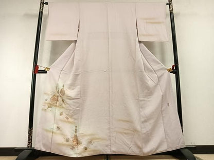 平和屋着物●金彩友禅　卓越技能者・名工・和田光正　訪問着　陶器花文　暈し染め　金銀彩　正絹　逸品　AABM8701fy