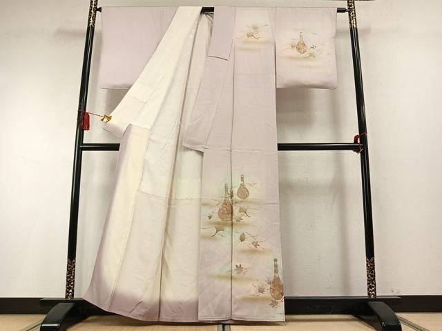 平和屋着物●金彩友禅　卓越技能者・名工・和田光正　訪問着　陶器花文　暈し染め　金銀彩　正絹　逸品　AABM8701fy