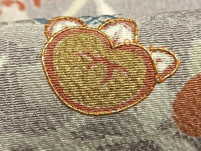 平和屋着物●訪問着　駒刺繍　草花文　暈し染め　金彩　正絹　逸品　AABM8714fy