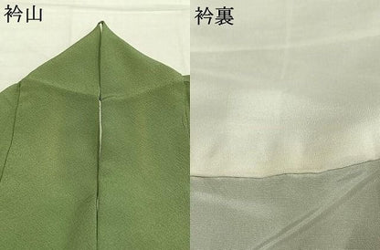平和屋着物●上質な色無地　柳染色　正絹　逸品　AABM8718fy