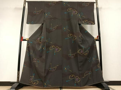 平和屋着物●上質な小紋　舞蝶文　正絹　逸品　未使用　AABM8719fy