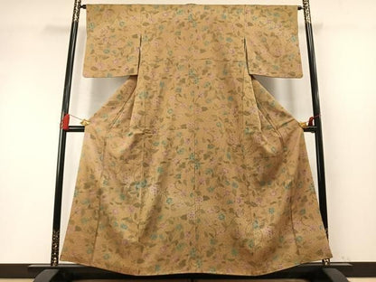 平和屋着物●訪問着　草花文　暈し染め　正絹　逸品　AABM8721fy