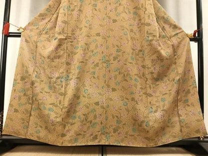平和屋着物●訪問着　草花文　暈し染め　正絹　逸品　AABM8721fy
