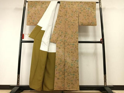 平和屋着物●訪問着　草花文　暈し染め　正絹　逸品　AABM8721fy