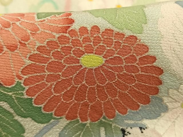 平和屋着物●本加賀友禅作家　東藤岳　訪問着　草花文　正絹　逸品　AABM8724fy