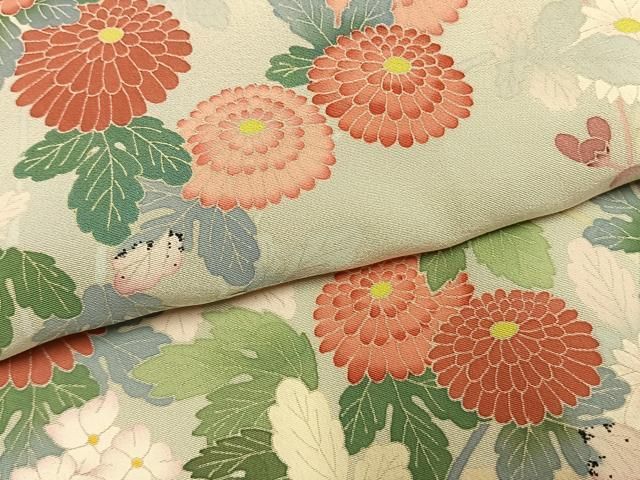 平和屋着物●本加賀友禅作家　東藤岳　訪問着　草花文　正絹　逸品　AABM8724fy