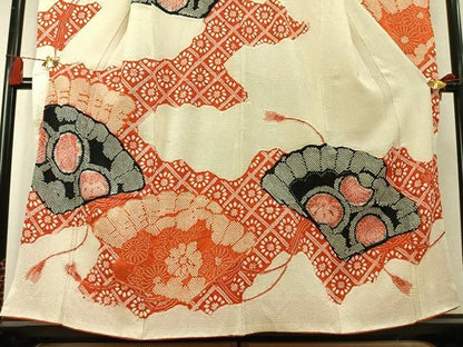 平和屋着物●豪華振袖　総絞り　扇面花文　正絹　逸品　AABM8730fy