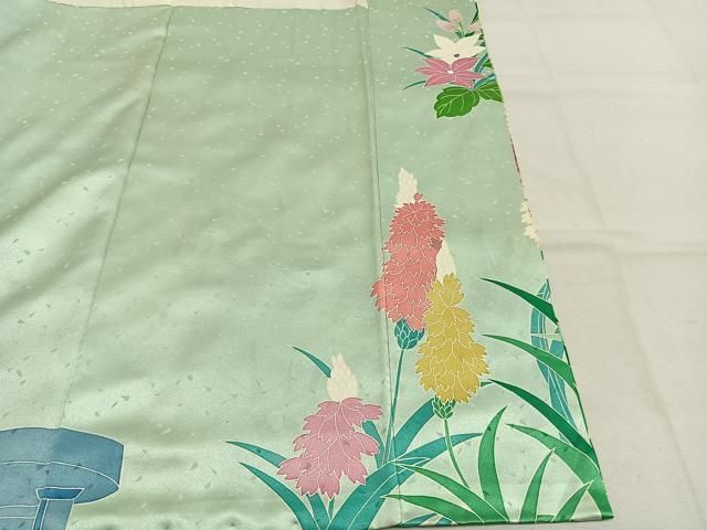 平和屋着物●豪華振袖　草花文　金彩　正絹　逸品　AABM8731fy