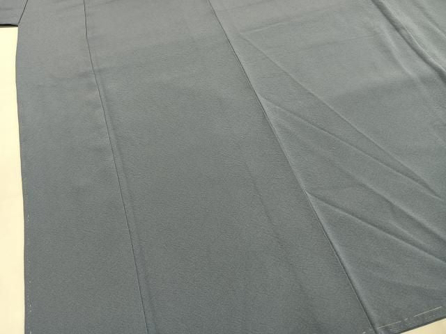 平和屋着物●上質な色無地　御召御納戸色　正絹　逸品　未使用　AABM8734fy