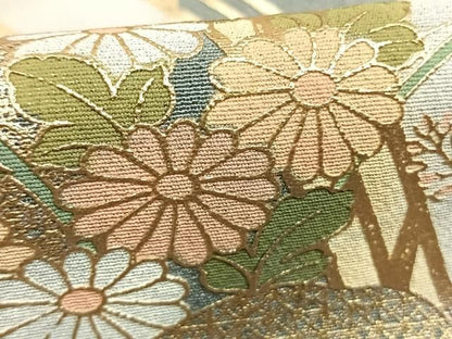 平和屋着物●訪問着　風景花文　暈し染め　金彩　正絹　逸品　AABM8738fy