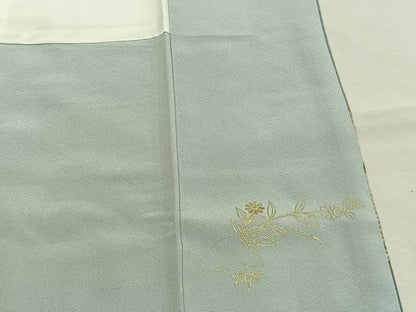 平和屋着物●訪問着　風景花文　暈し染め　金彩　正絹　逸品　AABM8738fy