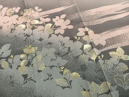 平和屋着物●訪問着　作家物　南天文　シルエット　暈し染め　金彩　正絹　逸品　AABM8740fy