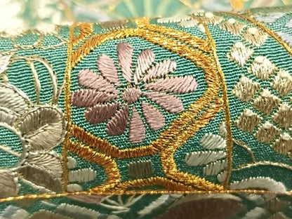 平和屋着物●中国三大刺繍　スワトウ刺繍　汕頭刺繍　総刺繍　訪問着　束ね熨斗花文　金銀糸　正絹　逸品　AABM8746fy