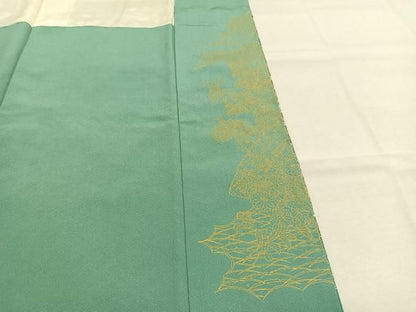 平和屋着物●中国三大刺繍　スワトウ刺繍　汕頭刺繍　総刺繍　訪問着　束ね熨斗花文　金銀糸　正絹　逸品　AABM8746fy
