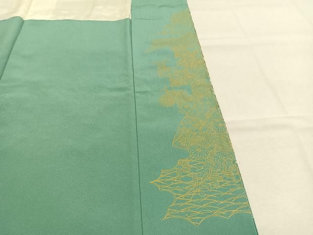 平和屋着物●中国三大刺繍　スワトウ刺繍　汕頭刺繍　総刺繍　訪問着　束ね熨斗花文　金銀糸　正絹　逸品　AABM8746fy