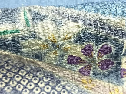 平和屋着物●豪華振袖　水晶染　熨斗花文　金彩　銀通し地　健勝苑扱い　正絹　逸品　AABM8749fy