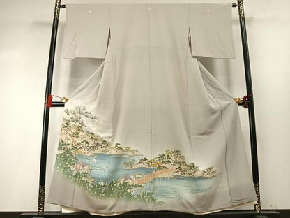 平和屋着物●本加賀友禅作家　茶谷孝志　色留袖　風景花鳥文　暈し染め　正絹　逸品　AABM8752fy