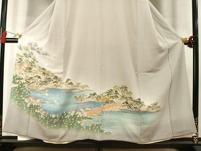 平和屋着物●本加賀友禅作家　茶谷孝志　色留袖　風景花鳥文　暈し染め　正絹　逸品　AABM8752fy