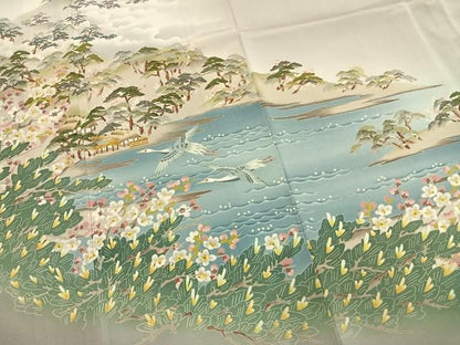 平和屋着物●本加賀友禅作家　茶谷孝志　色留袖　風景花鳥文　暈し染め　正絹　逸品　AABM8752fy