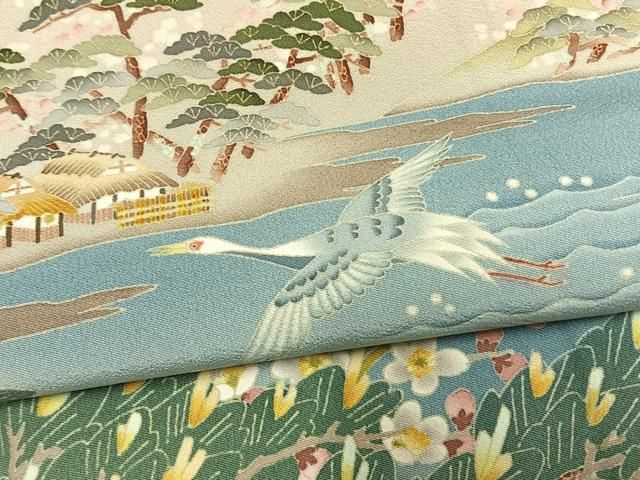平和屋着物●本加賀友禅作家　茶谷孝志　色留袖　風景花鳥文　暈し染め　正絹　逸品　AABM8752fy