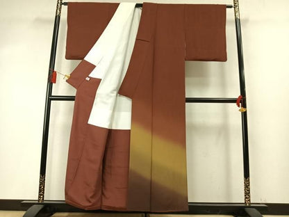 平和屋着物●訪問着　霞文　暈し染め　正絹　逸品　AABM8757fy