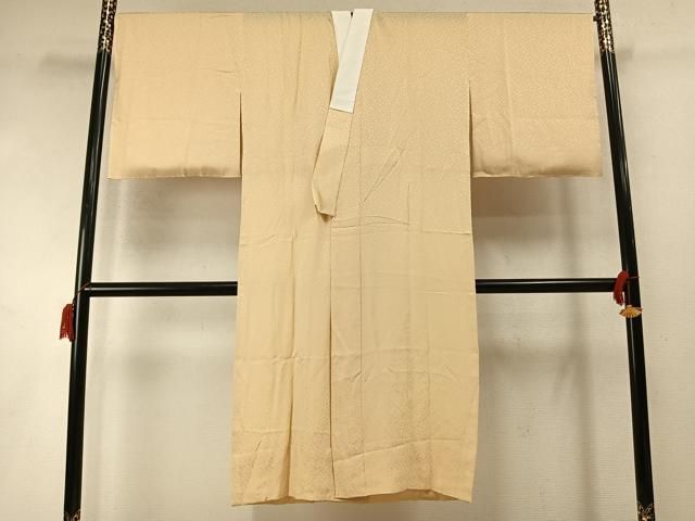 平和屋着物●長襦袢　無双仕立て　散らし地紋　浅黄色　正絹　逸品　未使用　AABM8758fy