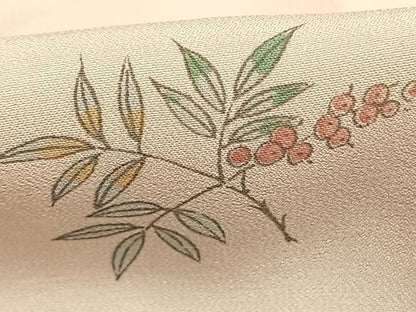 平和屋着物●長襦袢　無双仕立て　南天文　正絹　逸品　未使用　AABM8759fy