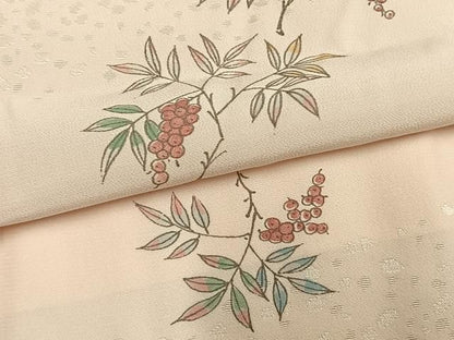 平和屋着物●長襦袢　無双仕立て　南天文　正絹　逸品　未使用　AABM8759fy