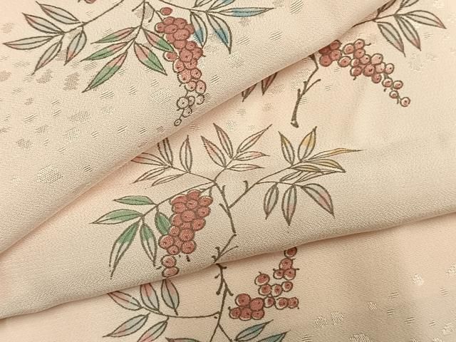 平和屋着物●長襦袢　無双仕立て　南天文　正絹　逸品　未使用　AABM8759fy