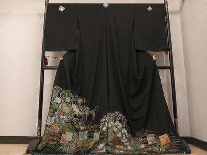 平和屋着物●豪華黒留袖　琳派今様　金銀彩　仮絵羽　正絹　逸品　未使用　AABM8763ph