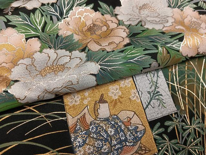 平和屋着物●豪華黒留袖　琳派今様　金銀彩　仮絵羽　正絹　逸品　未使用　AABM8763ph