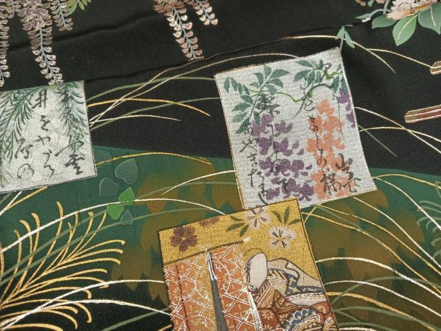 平和屋着物●豪華黒留袖　琳派今様　金銀彩　仮絵羽　正絹　逸品　未使用　AABM8763ph