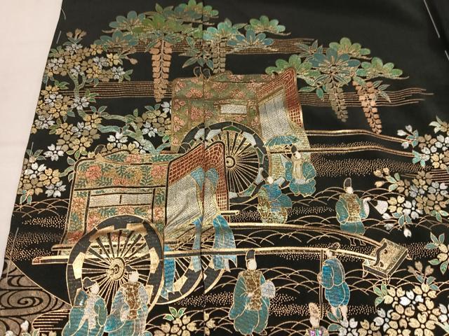 平和屋着物●豪華黒留袖　金彩螺鈿　秀匠苑　仮絵羽　正絹　逸品　未使用　AABM8764ph