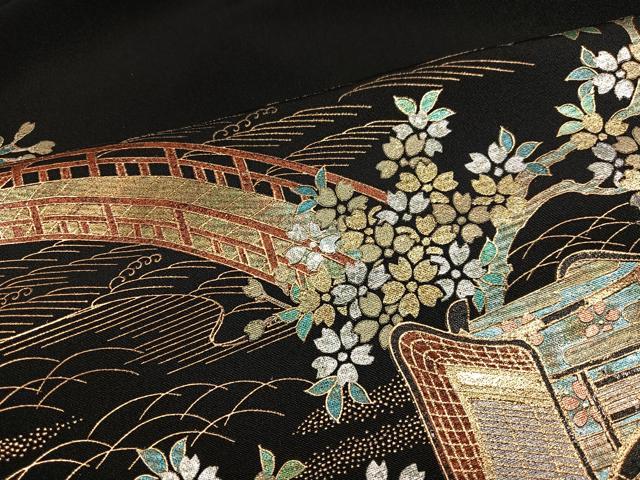 平和屋着物●豪華黒留袖　金彩螺鈿　秀匠苑　仮絵羽　正絹　逸品　未使用　AABM8764ph