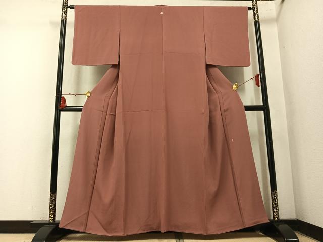 平和屋着物●銀座きしや　色無地　作家物　蘇芳香色　正絹　逸品　AABM8772ph