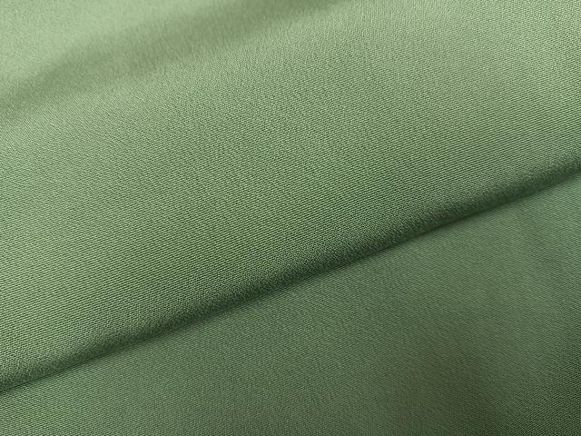 平和屋着物●上質な色無地　山葵色　正絹　逸品　AABM8773ph