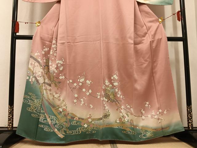 平和屋着物●訪問着　流水御所車花文　暈し染め　金彩　正絹　逸品　未使用　AABM8776ph