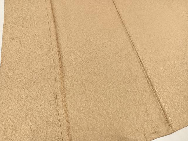 平和屋着物●上質な色無地　霞地紋　飴色　正絹　逸品　AABM8778ph