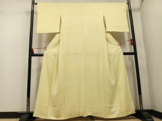 平和屋着物●上質な色無地　流水地紋　砥粉色　正絹　逸品　AABM8783ph